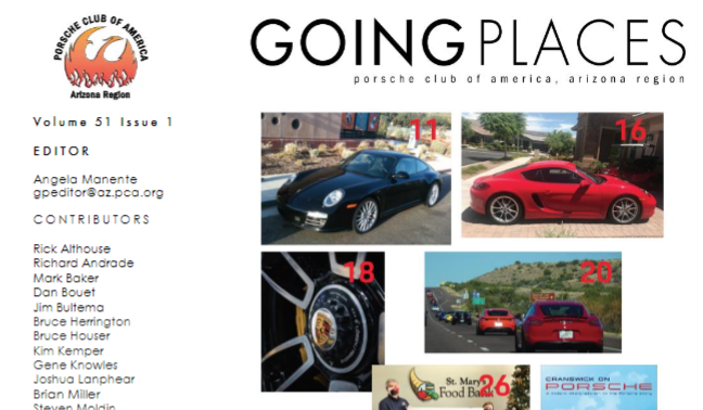 Porsche Southwest U.S.A. Club Road Trip (PCA